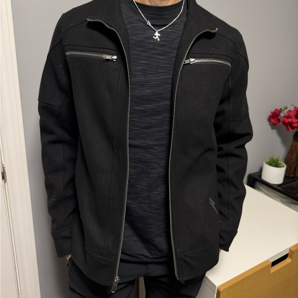 G by Guess Men's Black Zip-Up Sweater